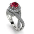 Unique Ruby Halo Engagement Ring - Jessica No. 12 image 1