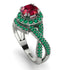 Unique Ruby Halo Engagement Ring - Jessica No. 27 image 1