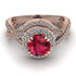 Unique Ruby Halo Engagement Ring - Jessica No. 11 image 2