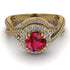 Unique Ruby Halo Engagement Ring - Jessica No. 10 image 2