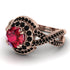 Unique Ruby Halo Engagement Ring - Jessica No. 41 image 3