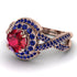 Unique Ruby Halo Engagement Ring - Jessica No. 71 image 3