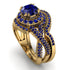 Unique Sapphire Halo Bridal Set - Jessica No. 73 image 1
