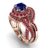 Unique Sapphire Halo Bridal Set - Jessica No. 59 image 1
