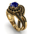 Unique Sapphire Halo Bridal Set - Jessica No. 43 image 1