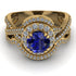 Unique Sapphire Halo Bridal Set - Jessica No. 13 image 2
