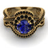 Unique Sapphire Halo Bridal Set - Jessica No. 43 image 2