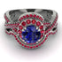 Unique Sapphire Halo Bridal Set - Jessica No. 60 image 2