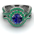 Unique Sapphire Halo Bridal Set - Jessica No. 30 image 2