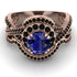 Unique Sapphire Halo Bridal Set - Jessica No. 44 image 2