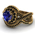 Unique Sapphire Halo Bridal Set - Jessica No. 43 image 3