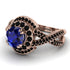 Unique Sapphire Halo Engagement Ring - Jessica No. 44 image 3
