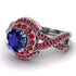 Unique Sapphire Halo Engagement Ring - Jessica No. 60 image 3