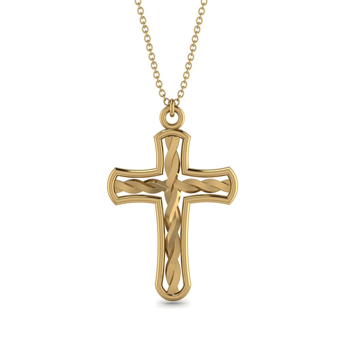 Unique Swirl Cross Inside Cross Necklace - Luca No. 1