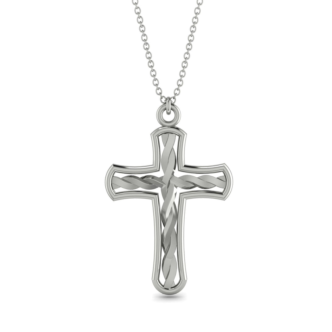 Unique Swirl Cross Inside Cross Necklace - Luca No. 3
