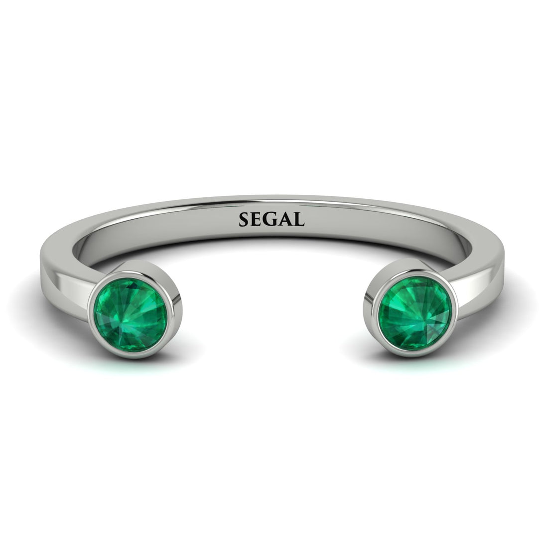 Upside Down Diamond Open Emerald Ring - Melody No. 6