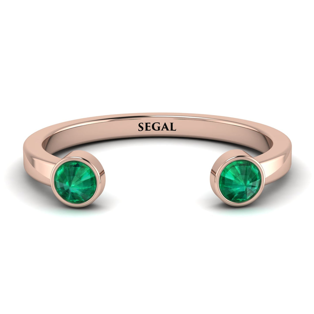 Upside Down Diamond Open Emerald Ring - Melody No. 5