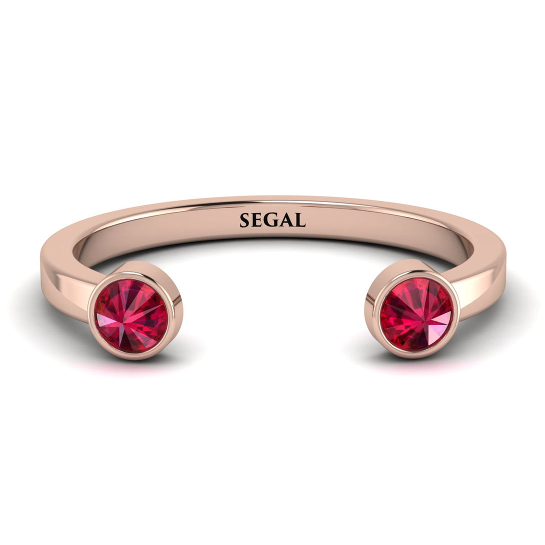 Upside Down Diamond Open Ruby Ring - Melody No. 11