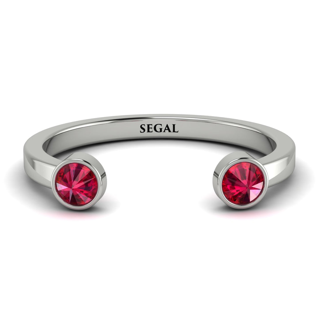 Upside Down Diamond Open Ruby Ring - Melody No. 12