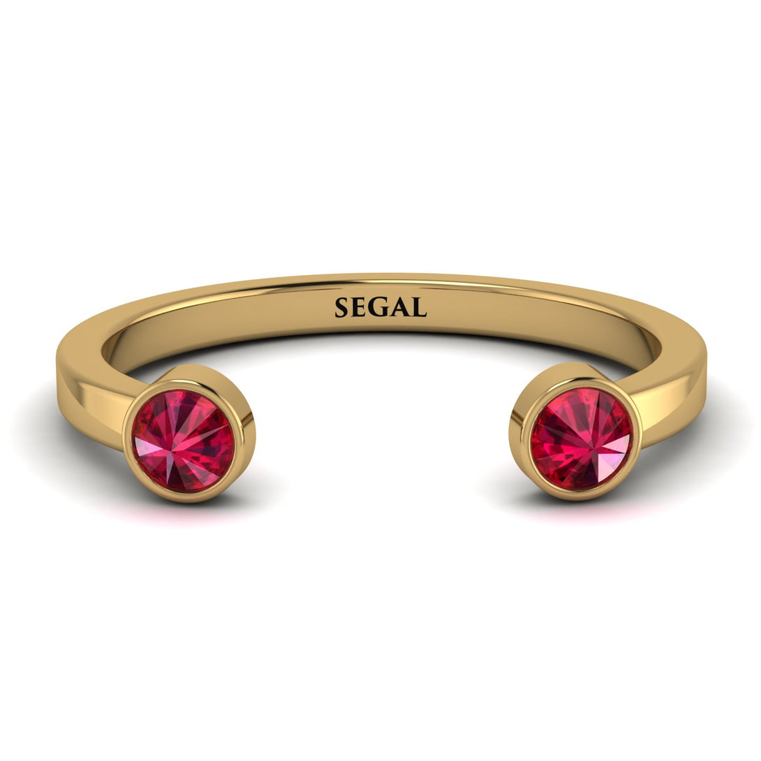 Upside Down Diamond Open Ruby Ring - Melody No. 10