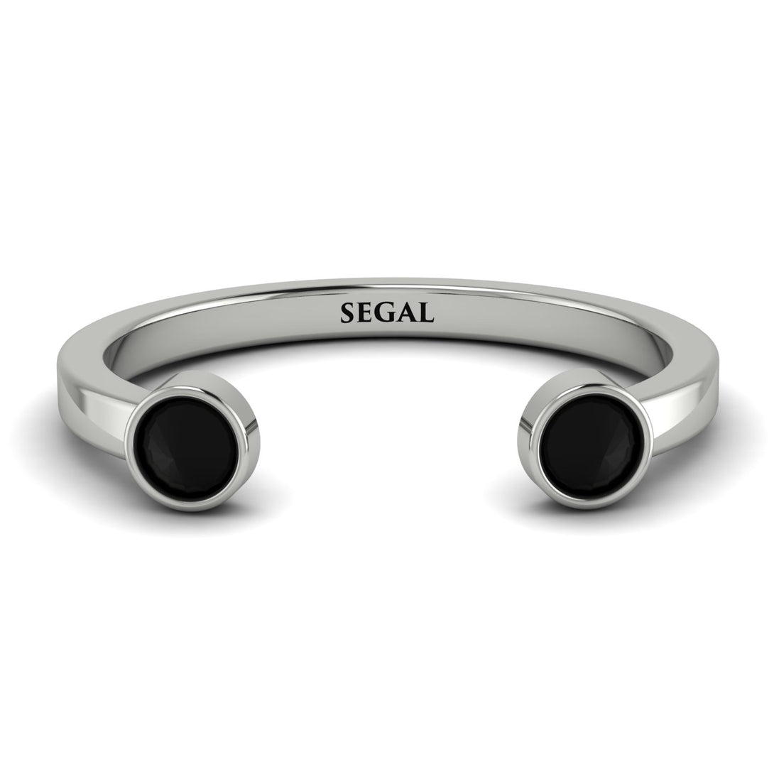 Upside Down Diamond Open Black Diamond Ring - Melody No. 9