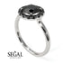 1ct Round Black Diamond Engagement Ring - Natalia No. 39 image 14