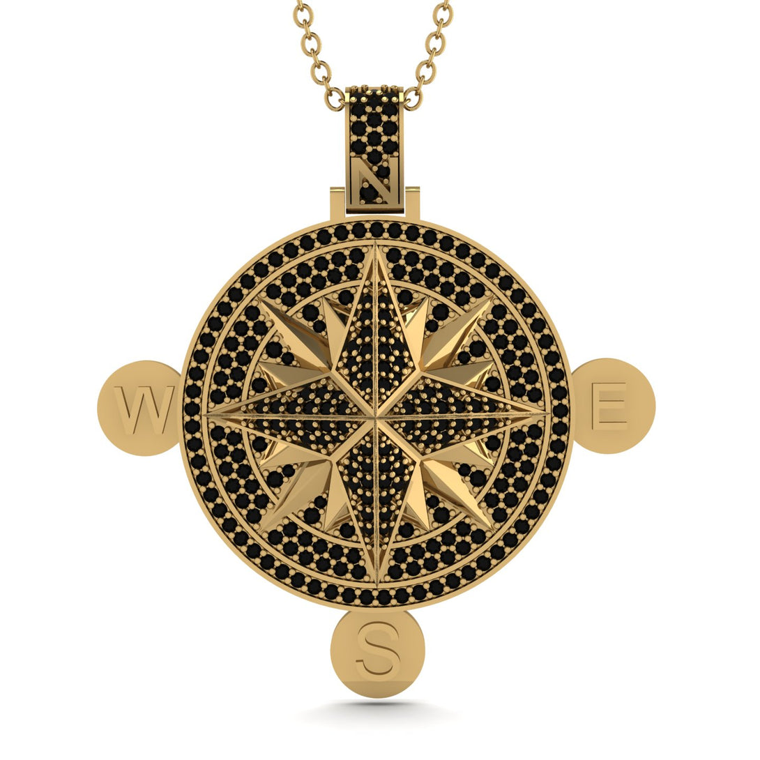 Wind Rose Black Diamond Pendant - Gregory No. 7