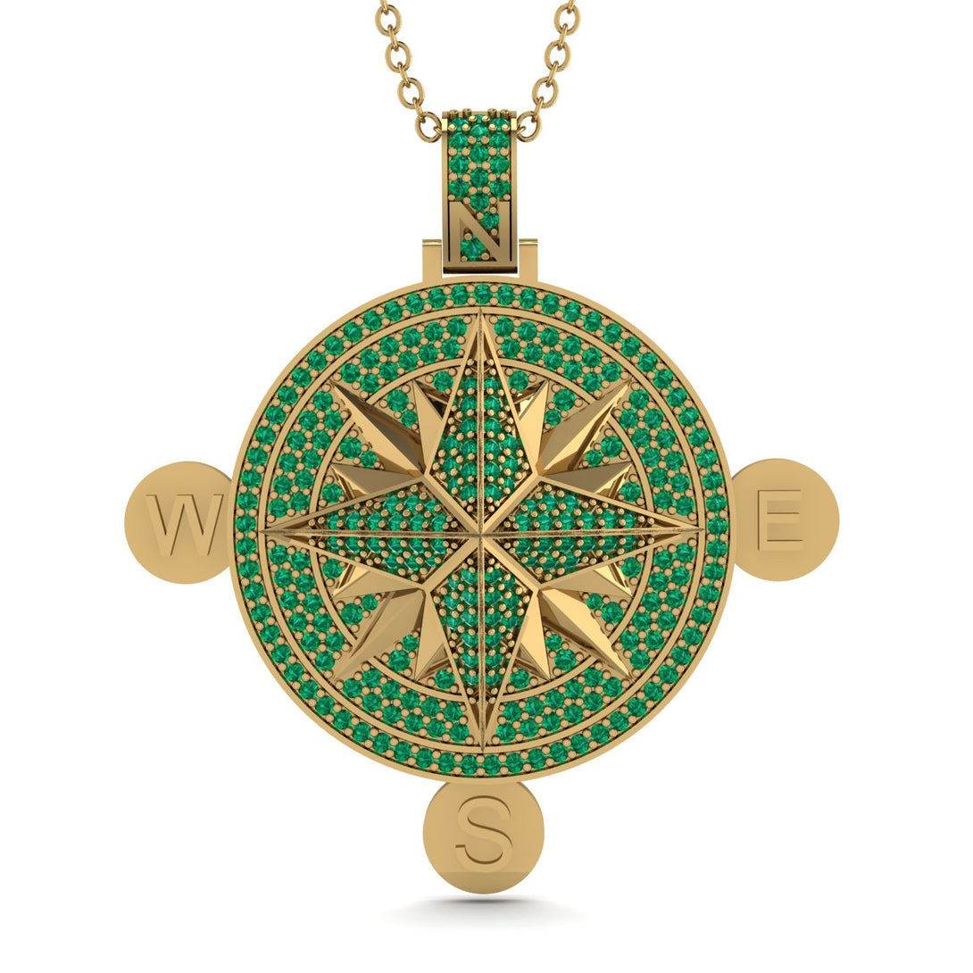 Wind Rose Emerald Pendant - Gregory No. 4
